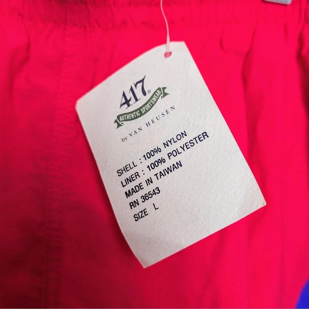 VTG 417 Van Heusen Sportswear Neon Colorblock 80s Large Swim Trunks Shorts NWT